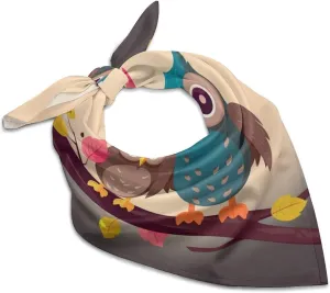 Silk Like Head Scarf for Women Satin Cute Owls Large Hair Scarves Square Satin Head Scarf Neckerchief for Women Headwear Stylish Headband 18 × 18 Inches