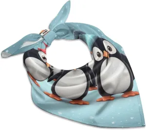 Silk Like Head Scarf for Women Satin Cute Penguins Large Hair Scarves Square Satin Head Scarf Neckerchief for Women Headwear Stylish Headband 18 × 18 Inches
