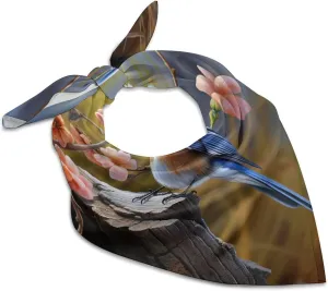 Silk Like Head Scarf for Women Satin Eastern Bluebird Large Hair Scarves Square Satin Head Scarf Neckerchief for Women Headwear Stylish Headband 18 × 18 Inches
