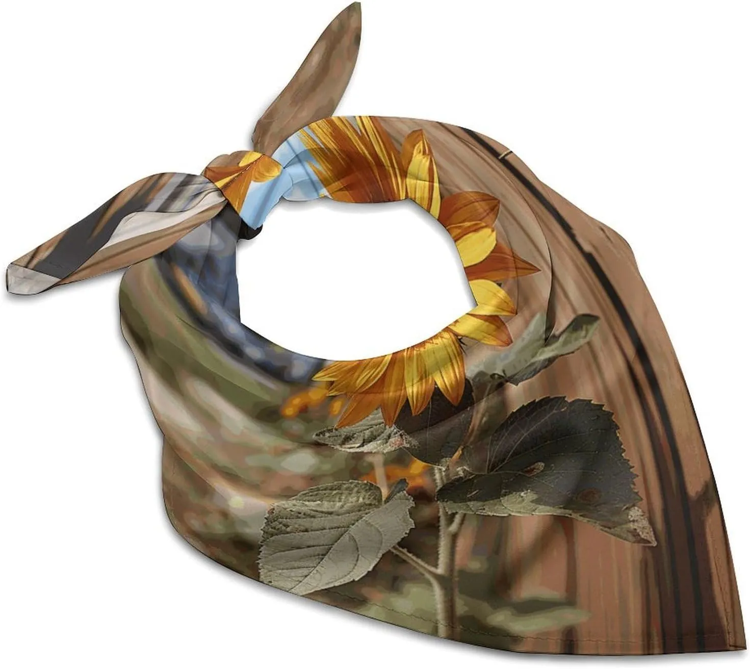 Silk Like Head Scarf for Women Satin Farm Sunflower Large Hair Scarves Square Satin Head Scarf Neckerchief for Women Headwear Stylish Headband 18 × 18 Inches