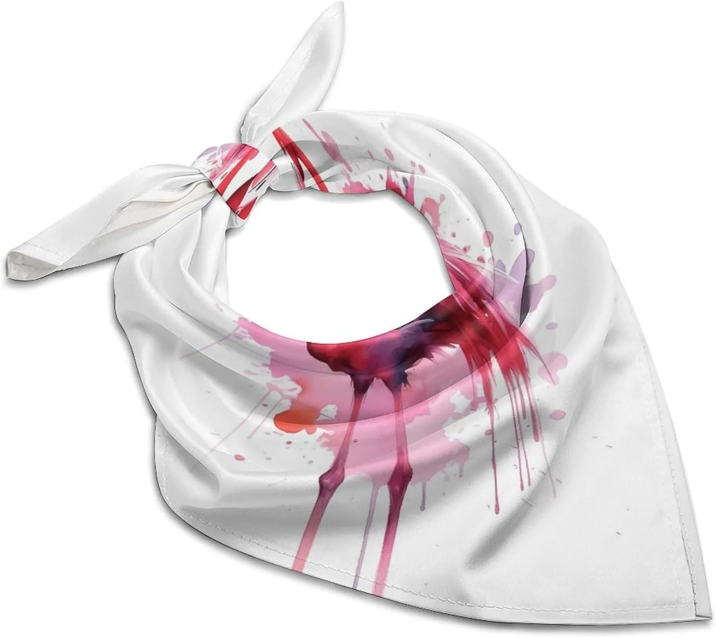 Silk Like Head Scarf for Women Satin Flamingo Watercolor Large Hair Scarves Square Satin Head Scarf Neckerchief for Women Headwear Stylish Headband 18 × 18 Inches