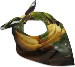 Silk Like Head Scarf for Women Satin Fresh Lemon Large Hair Scarves Square Satin Head Scarf Neckerchief for Women Headwear Stylish Headband 18 × 18 Inches