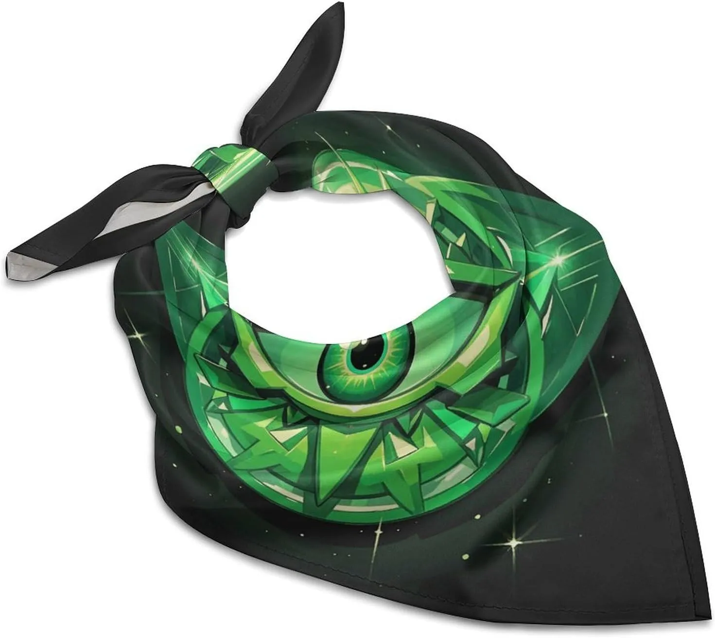 Silk Like Head Scarf for Women Satin Green Evil Eye Large Hair Scarves Square Satin Head Scarf Neckerchief for Women Headwear Stylish Headband 18 × 18 Inches