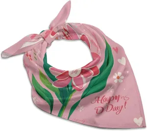 Silk Like Head Scarf for Women Satin Happy Mother Day Large Hair Scarves Square Satin Head Scarf Neckerchief for Women Headwear Stylish Headband 18 × 18 Inches