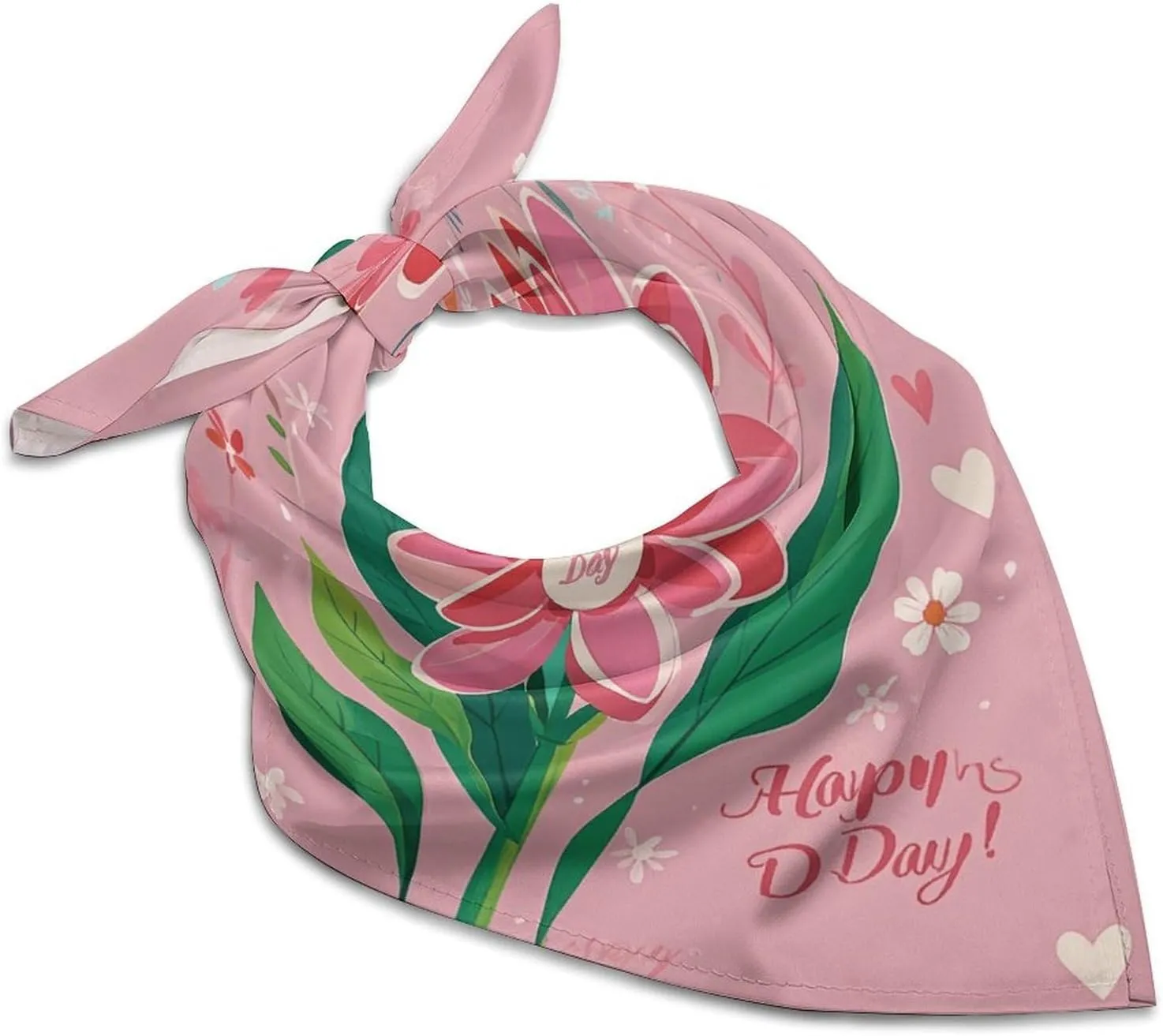 Silk Like Head Scarf for Women Satin Happy Mother Day Large Hair Scarves Square Satin Head Scarf Neckerchief for Women Headwear Stylish Headband 18 × 18 Inches