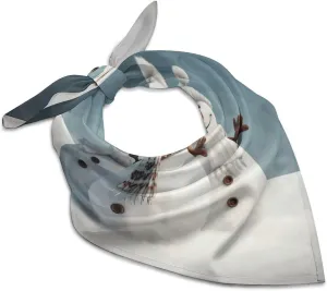 Silk Like Head Scarf for Women Satin Happy Snowman Large Hair Scarves Square Satin Head Scarf Neckerchief for Women Headwear Stylish Headband 18 × 18 Inches
