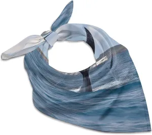 Silk Like Head Scarf for Women Satin Whale Tail Large Hair Scarves Square Satin Head Scarf Neckerchief for Women Headwear Stylish Headband 18 × 18 Inches