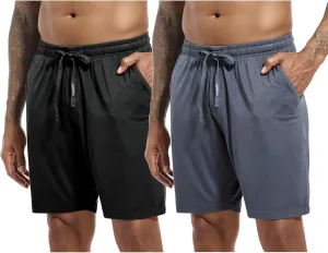 SlumberMee Mens Pajama Bottoms Viscose Made from Bamboo Sleep Shorts with Pockets and Fly Lounge Pants Sleepwear Multipack