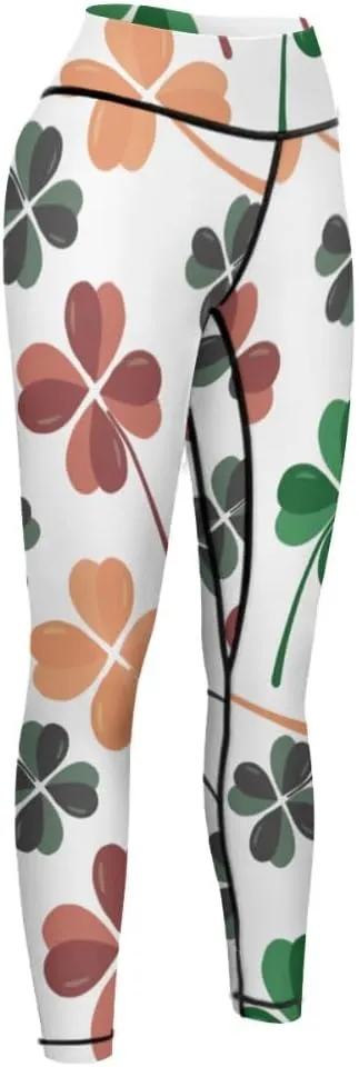 St Patrick's Day Winter Yoga Pants with Pockets Thanksgiving Leggings Shapewear Stretch for Women Long