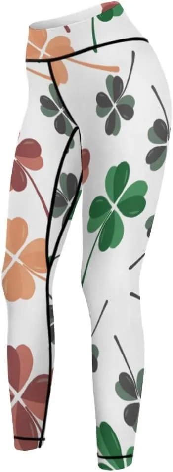 St Patrick's Day Winter Yoga Pants with Pockets Thanksgiving Leggings Shapewear Stretch for Women Long