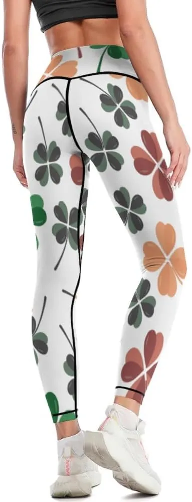 St Patrick's Day Winter Yoga Pants with Pockets Thanksgiving Leggings Shapewear Stretch for Women Long