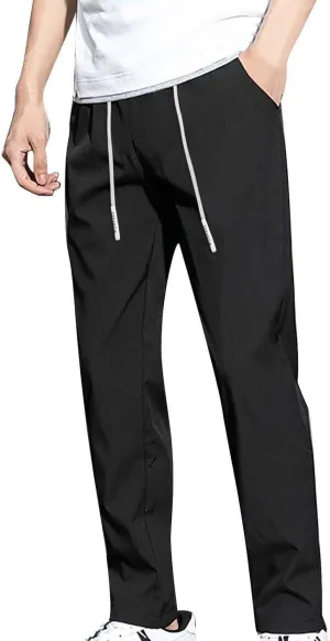 Stretch Active Loose Ice Silk Solid Sports Leggings Gym Joggers Pants for Men Running Jogging Pants Men's Athletic