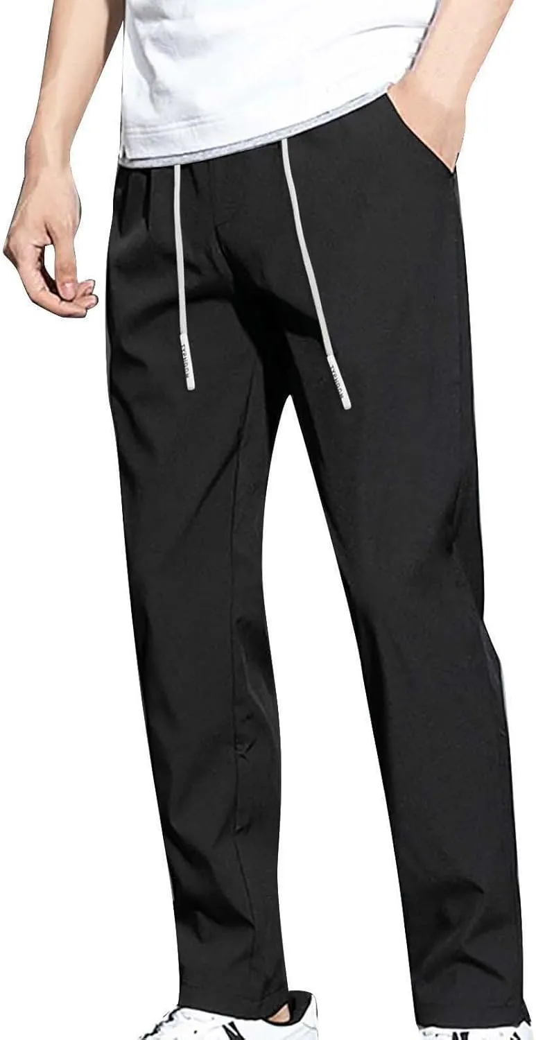 Stretch Active Loose Ice Silk Solid Sports Leggings Gym Joggers Pants for Men Running Jogging Pants Men's Athletic