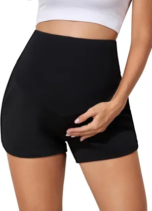 Summer Mae Women's Maternity Shorts Over Belly Pregnancy Lounge Workout Running Pajama Sleep Shorts with Pockets