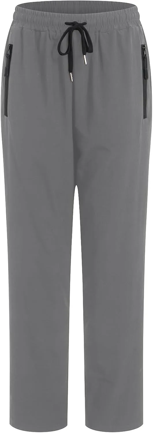 Summer Pants for Men Sweatpants Elastic Waist Drawstring Zipper Slim Leg Fashion Loose Sport Clothes Fresh Trousers