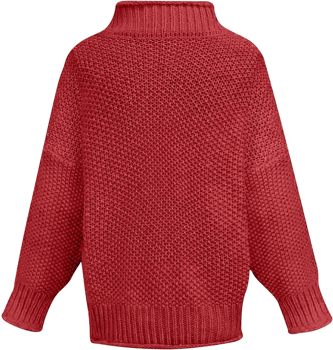 Sweaters for Women Trendy Casual Fall Clothes Solid Chunky Knitted Turtleneck Sweater Loose Oversized Jumper Tops