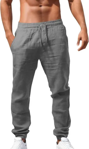 Sweatpants for Men Summer Drawstring Elastic Waist Fit Pockets Casual Soft Fit Elasticity Fresh Running Trousers