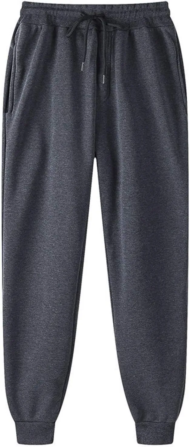 Sweatpants Men's Fleece Cargo Sweatpants Baggy Stretch Drawstring Elastic Waist Athletic Jogger Sweatpant with Pockets