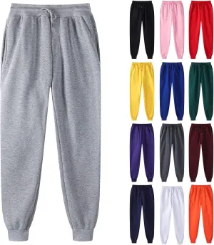 Sweatpants Men's Fleece Cargo Sweatpants Baggy Stretch Drawstring Elastic Waist Athletic Jogger Sweatpant with Pockets