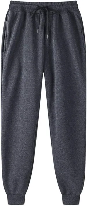 Sweatpants Men's Fleece Cargo Sweatpants Baggy Stretch Drawstring Elastic Waist Athletic Jogger Sweatpant with Pockets