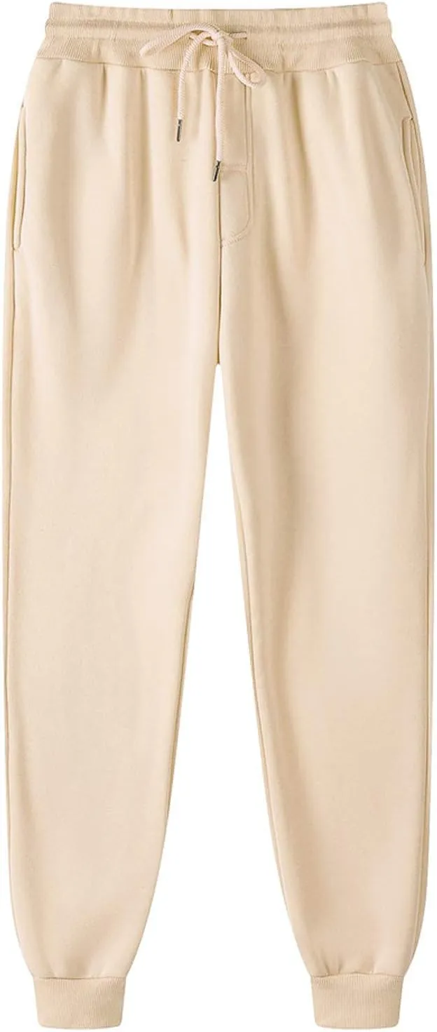 Sweatpants Men's Fleece Cargo Sweatpants Baggy Stretch Drawstring Elastic Waist Athletic Jogger Sweatpant with Pockets