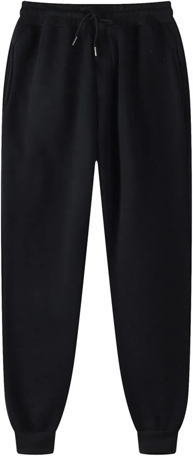 Sweatpants Men's Fleece Cargo Sweatpants Baggy Stretch Drawstring Elastic Waist Athletic Jogger Sweatpant with Pockets