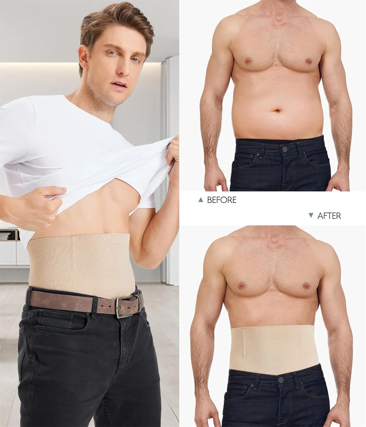 TAILONG Mens Shapewear Tummy Control Underwear Compression Shorts Slimming Body Shaper Leg Boxer Briefs