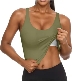 Tank Top with Built in Bra for Women Summer Basic Padded Yoga Shirts Shelf Bras Workout Camisole Casual Undershirt