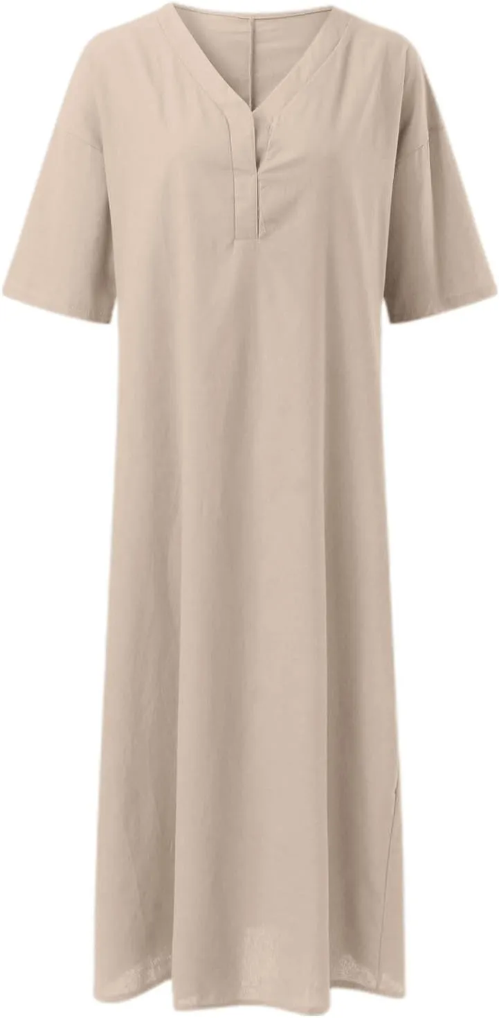 Teen Girls Poplin Dress Petite Linen Short Sleeve Tube Top Shirt Dress Homecoming Casual Church Outfits for Women