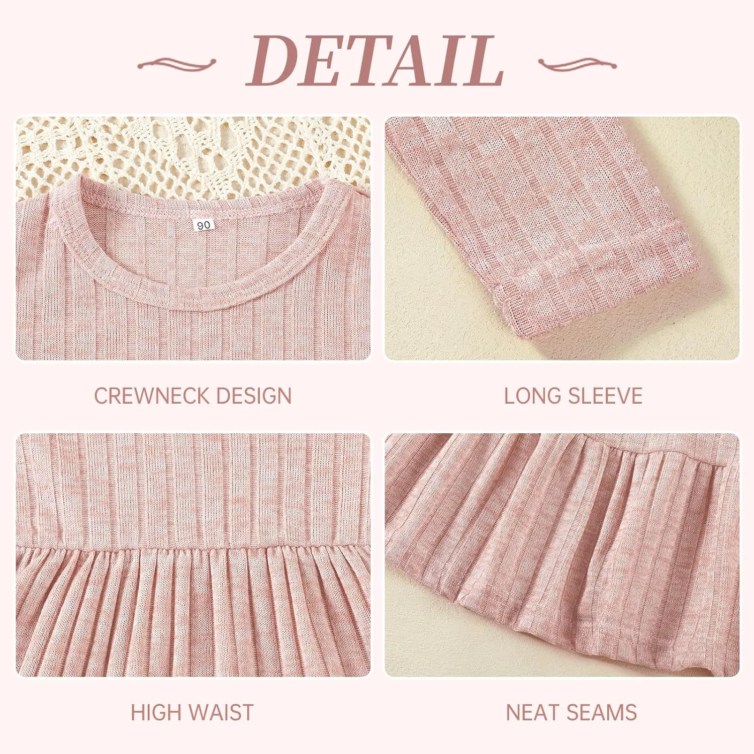 Toddler Baby Girl Long Sleeve Dress Girls Knit Sweater Dresses Tiered Kids Swing Holiday Clothes Fall Winter