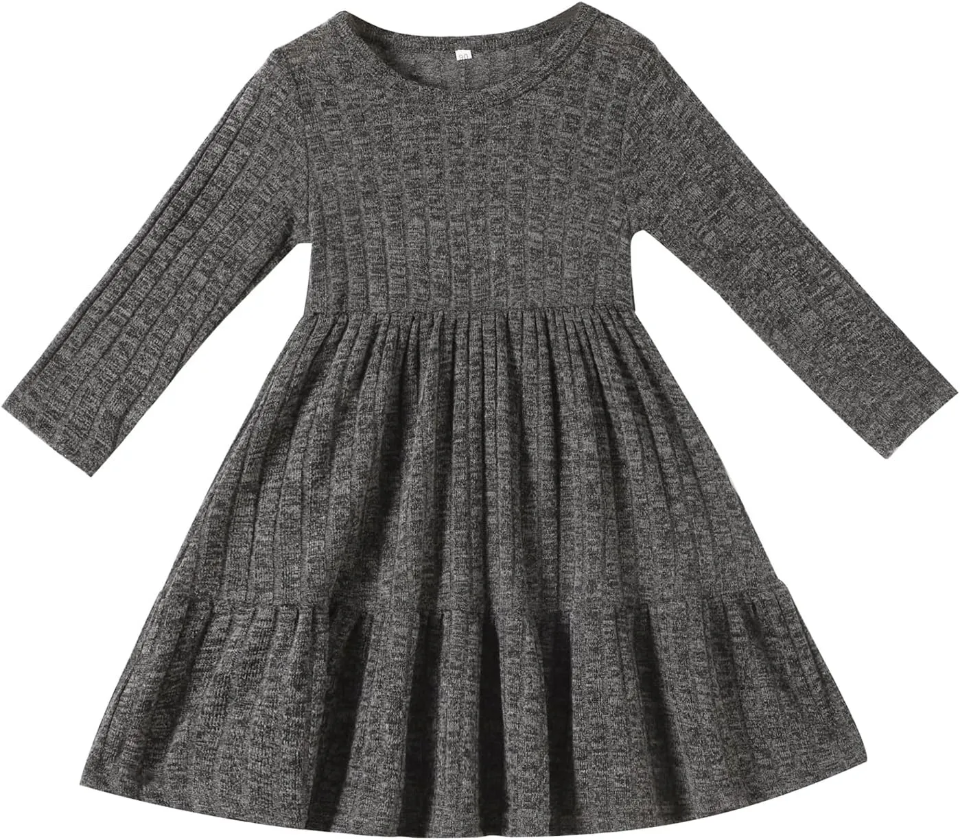 Toddler Baby Girl Long Sleeve Dress Girls Knit Sweater Dresses Tiered Kids Swing Holiday Clothes Fall Winter