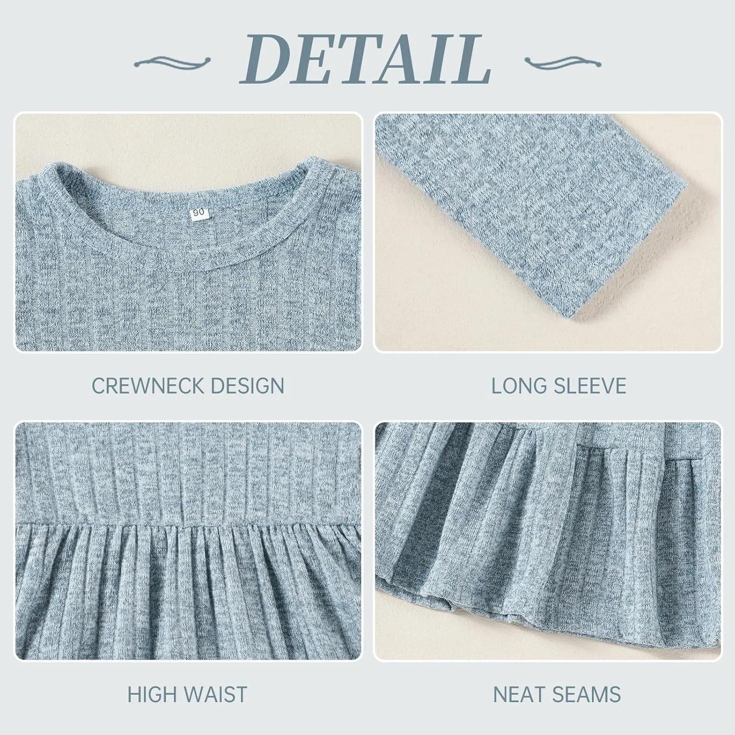 Toddler Baby Girl Long Sleeve Dress Girls Knit Sweater Dresses Tiered Kids Swing Holiday Clothes Fall Winter