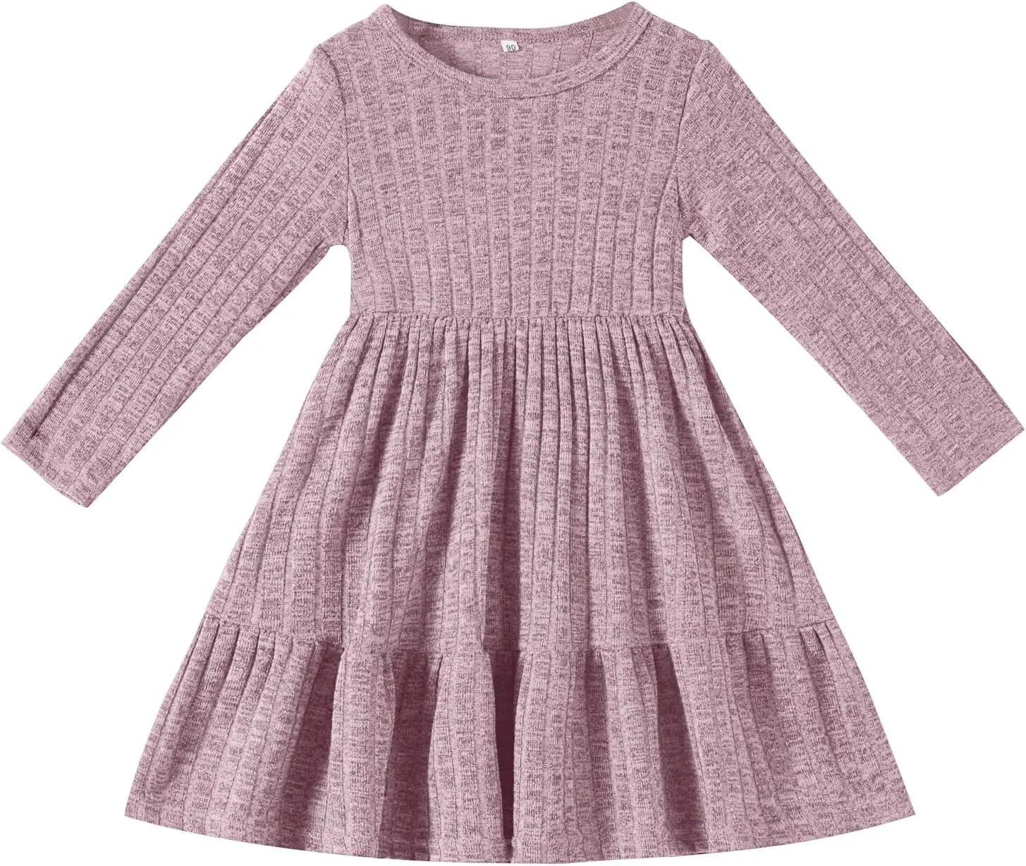 Toddler Baby Girl Long Sleeve Dress Girls Knit Sweater Dresses Tiered Kids Swing Holiday Clothes Fall Winter