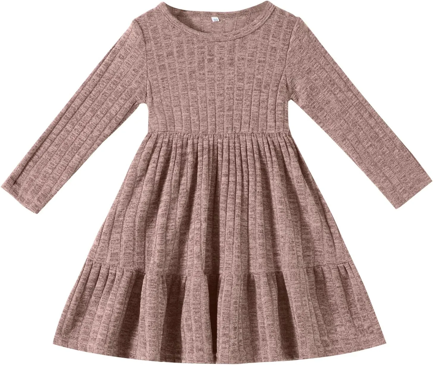 Toddler Baby Girl Long Sleeve Dress Girls Knit Sweater Dresses Tiered Kids Swing Holiday Clothes Fall Winter