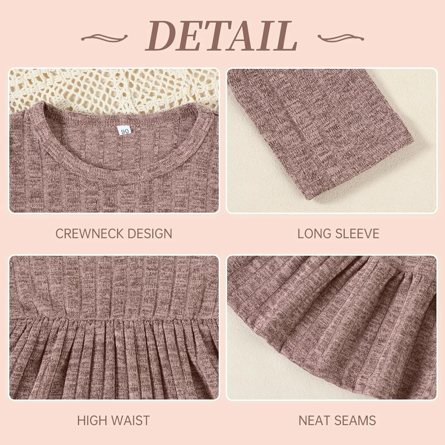Toddler Baby Girl Long Sleeve Dress Girls Knit Sweater Dresses Tiered Kids Swing Holiday Clothes Fall Winter