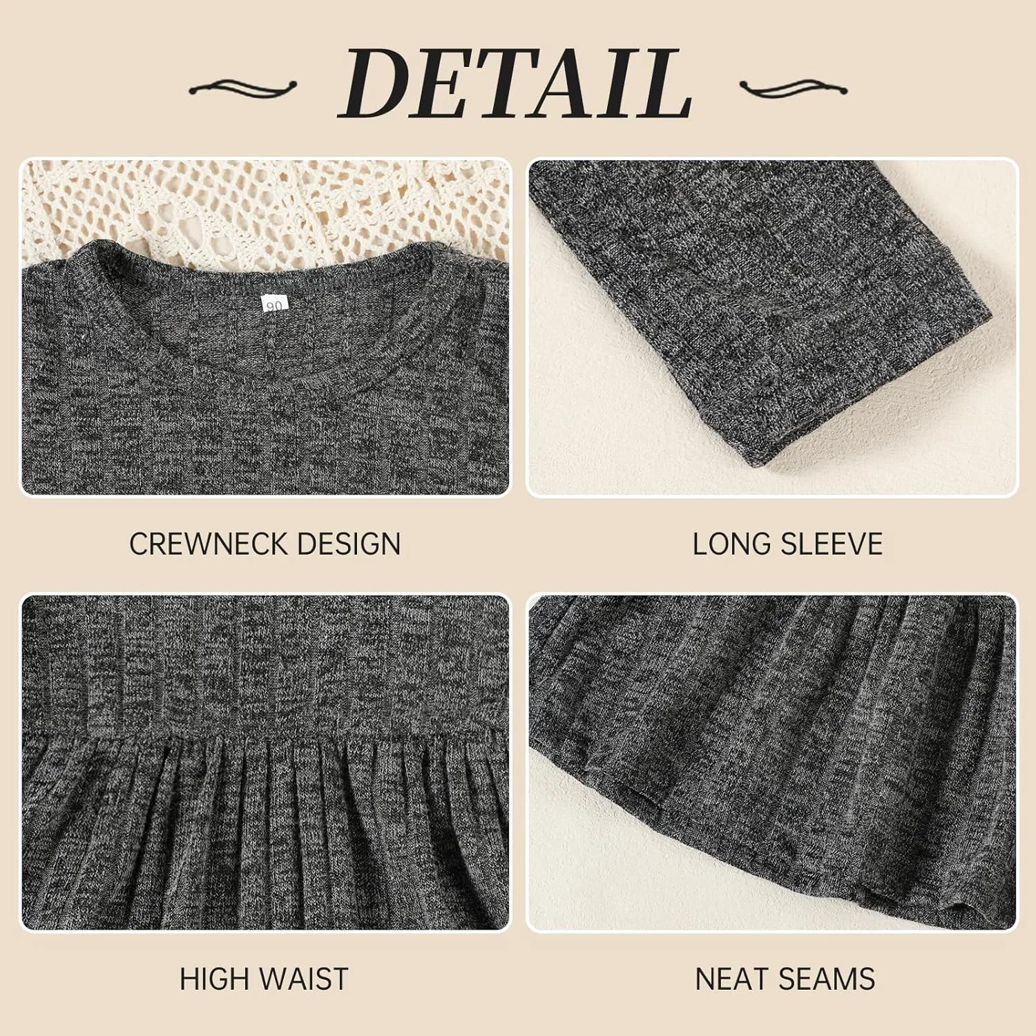Toddler Baby Girl Long Sleeve Dress Girls Knit Sweater Dresses Tiered Kids Swing Holiday Clothes Fall Winter