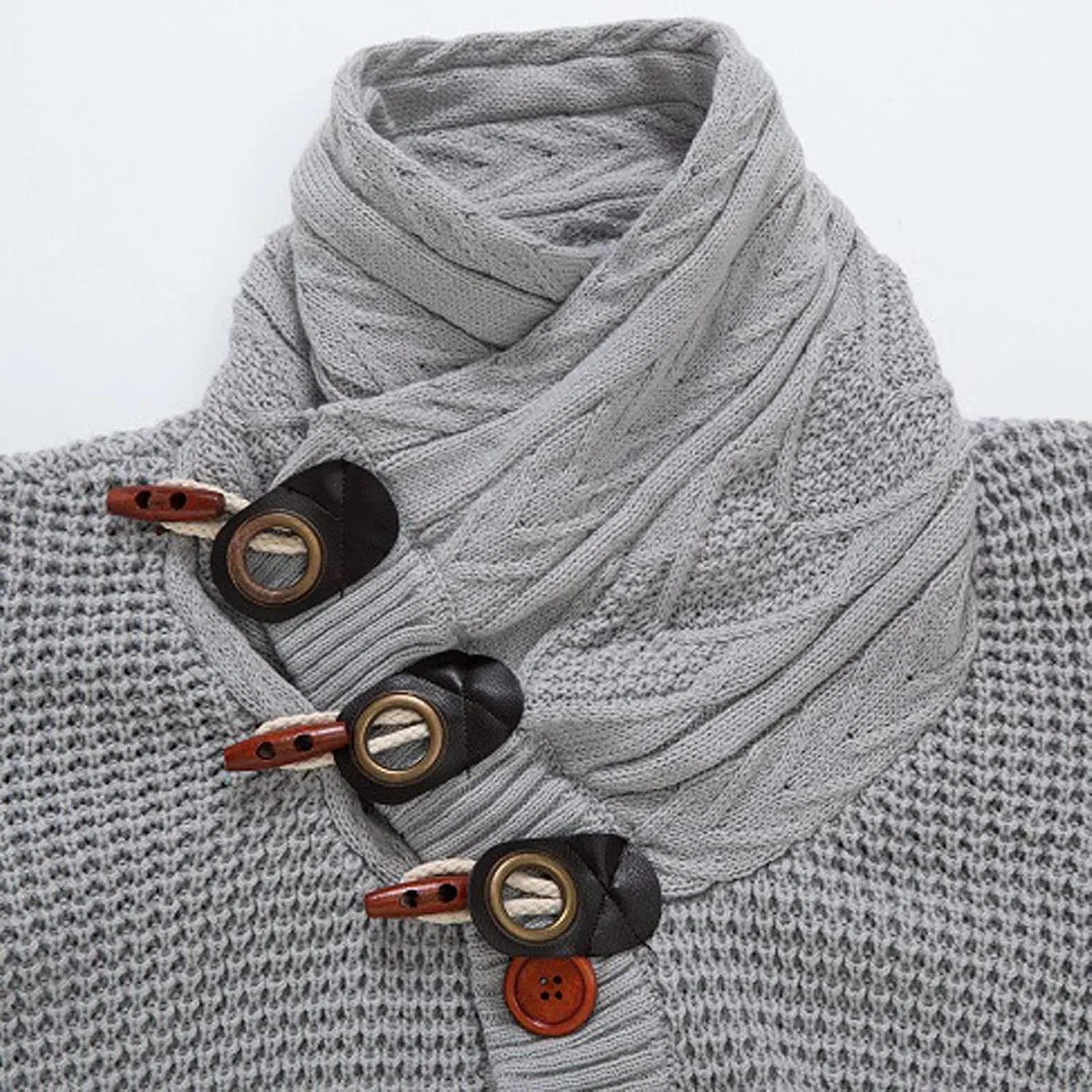 tuduoms Chunky Cardigan Sweaters for Men Vintage Button Down Sweaters Winter Cable Knit Open Front Long Sleeve Cardigan Coat
