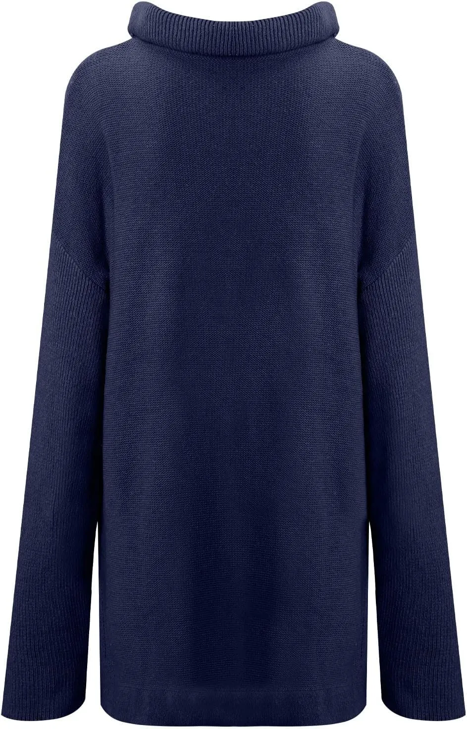 tuduoms Turtleneck Sweater Women Ladies Oversized Long Sleeve Irregular Hem Winter Pullover Knit Tops Long Sweater Dress