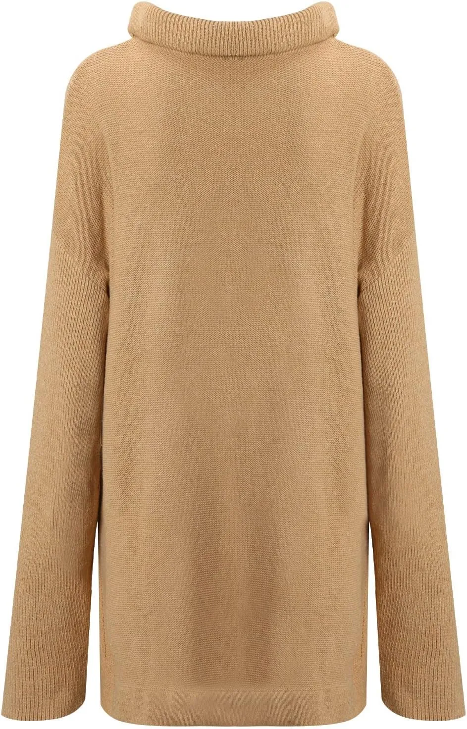 tuduoms Womens Oversized Sweaters Turtleneck Long Batwing Sleeve Asymmetric Hem Winter Pullover Sweater Knit Cardigan Tops