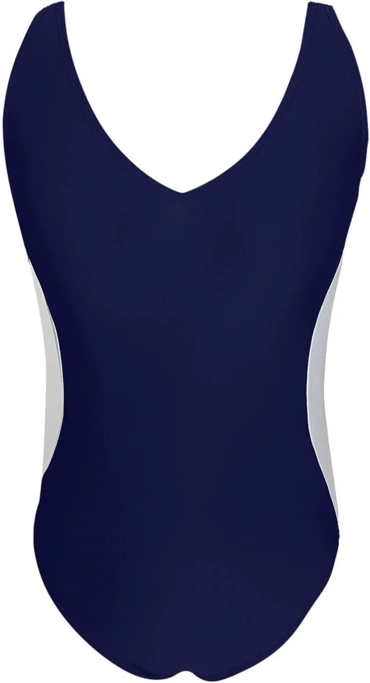 Tummy Control Swimwear for Women Slimming High Cut One Piece Sporty Swimsuit V Neck Sexy Backless Modest Bathing Suit
