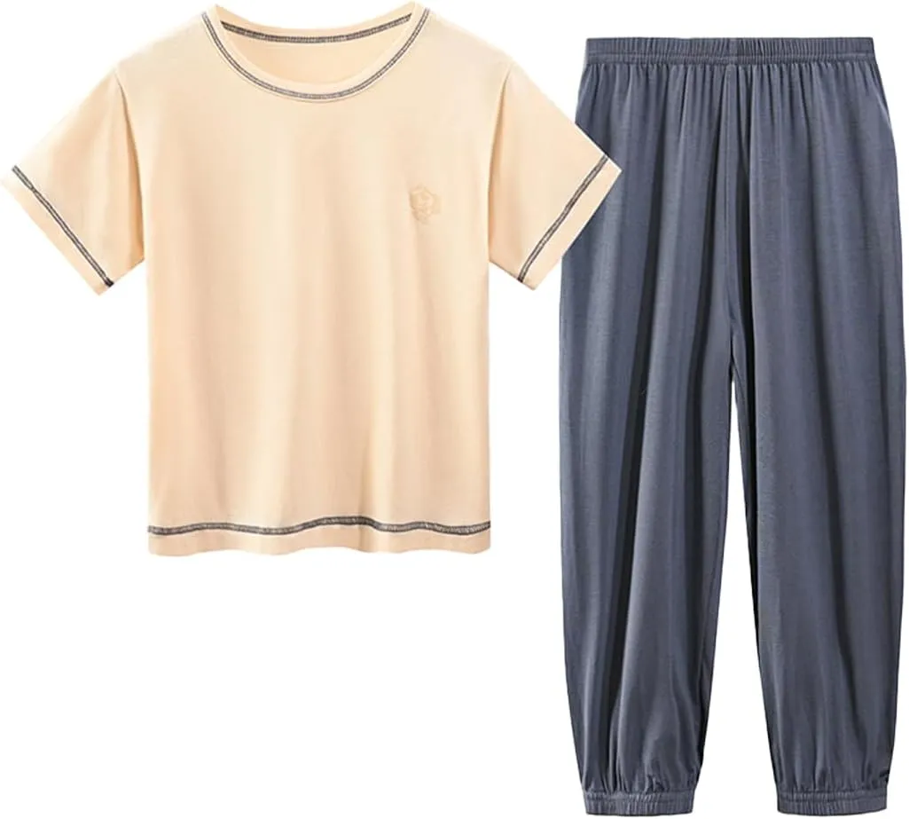 Umeyda Kids Boys Girls Soft Modal Pajama Set Sleepwear Pj Set, 5-14 Years