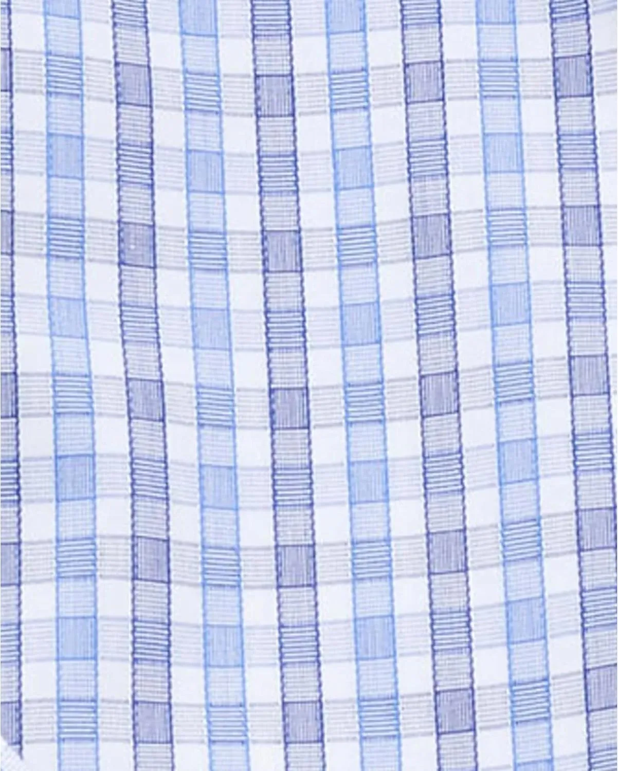 UNTUCKit Durif Men's Button Down Shirt, Light Blue Navy and White Check, 100% Cotton Poplin Wrinkle Free, Regular Fit