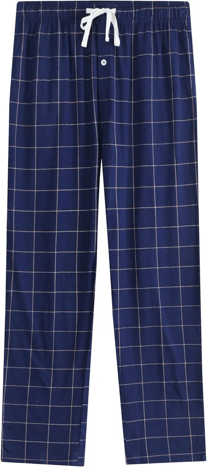 Vulcanodon Mens Cotton Pajama Pants, Lightweight Sleep Pants for Men