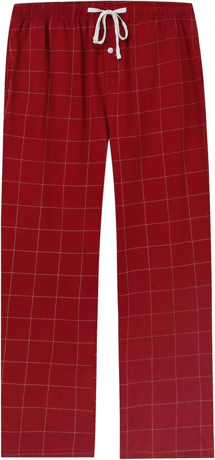Vulcanodon Mens Cotton Pajama Pants, Lightweight Sleep Pants for Men