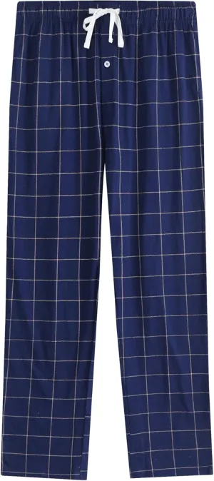 Vulcanodon Mens Cotton Pajama Pants, Lightweight Sleep Pants for Men