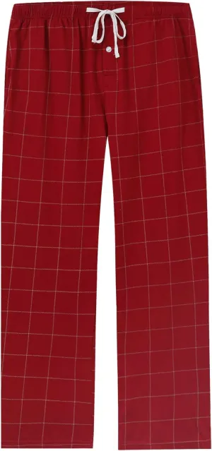 Vulcanodon Mens Cotton Pajama Pants, Lightweight Sleep Pants for Men