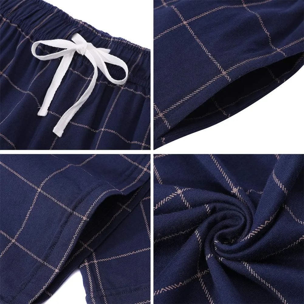 Vulcanodon Mens Cotton Pajama Pants, Lightweight Sleep Pants for Men