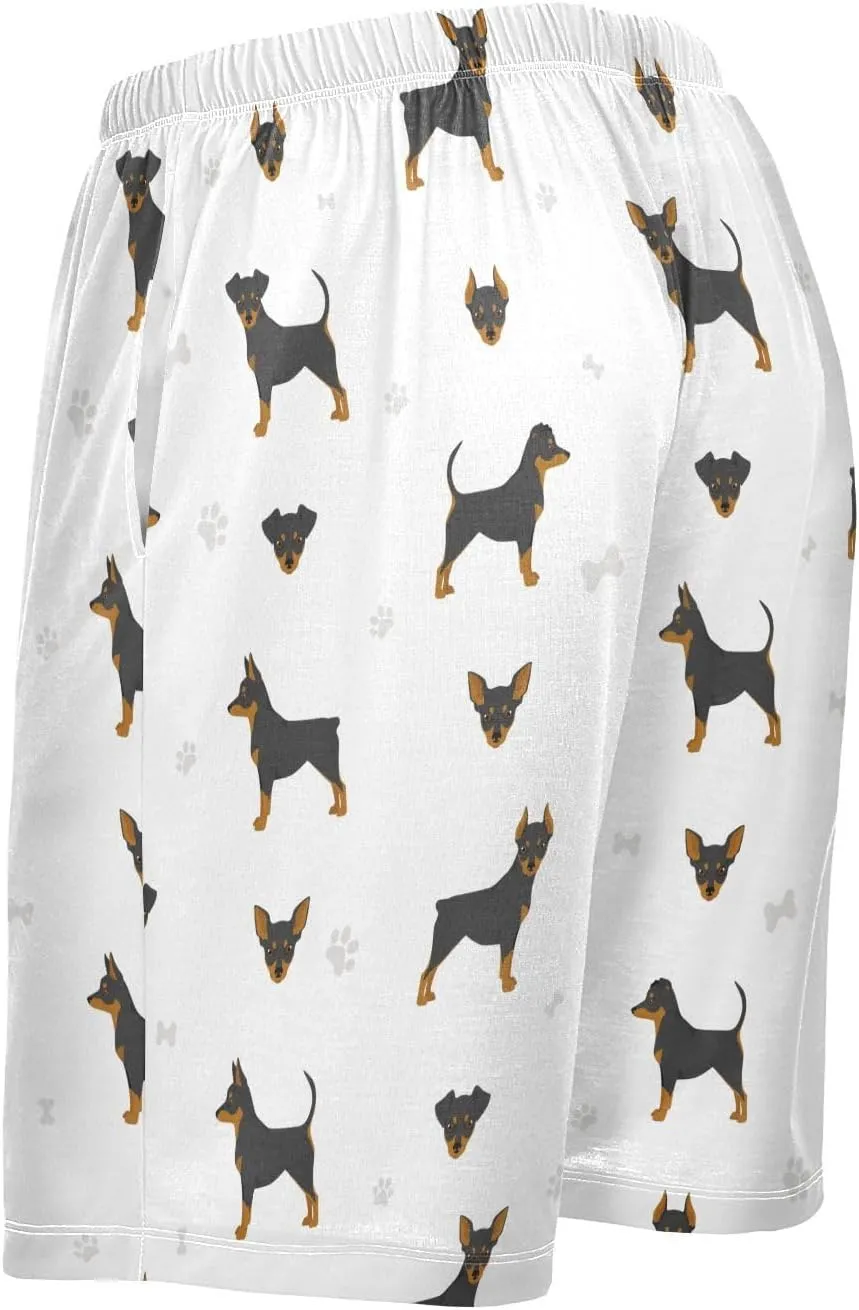 vvfelixl Men's Pajama Shorts Australian Shepherd Dog Sleep Shorts for Men Pajama Bottom Pants S