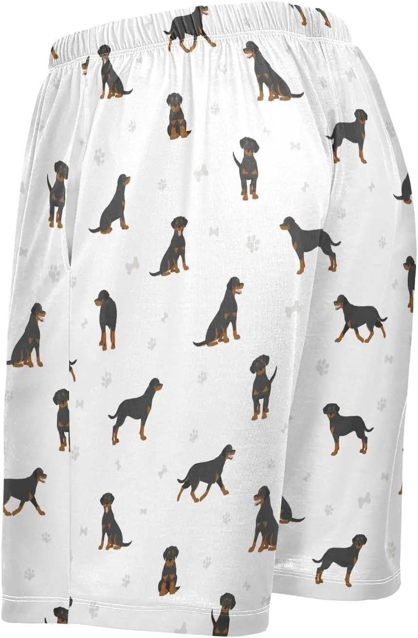 vvfelixl Men's Pajama Shorts Australian Shepherd Dog Sleep Shorts for Men Pajama Bottom Pants S