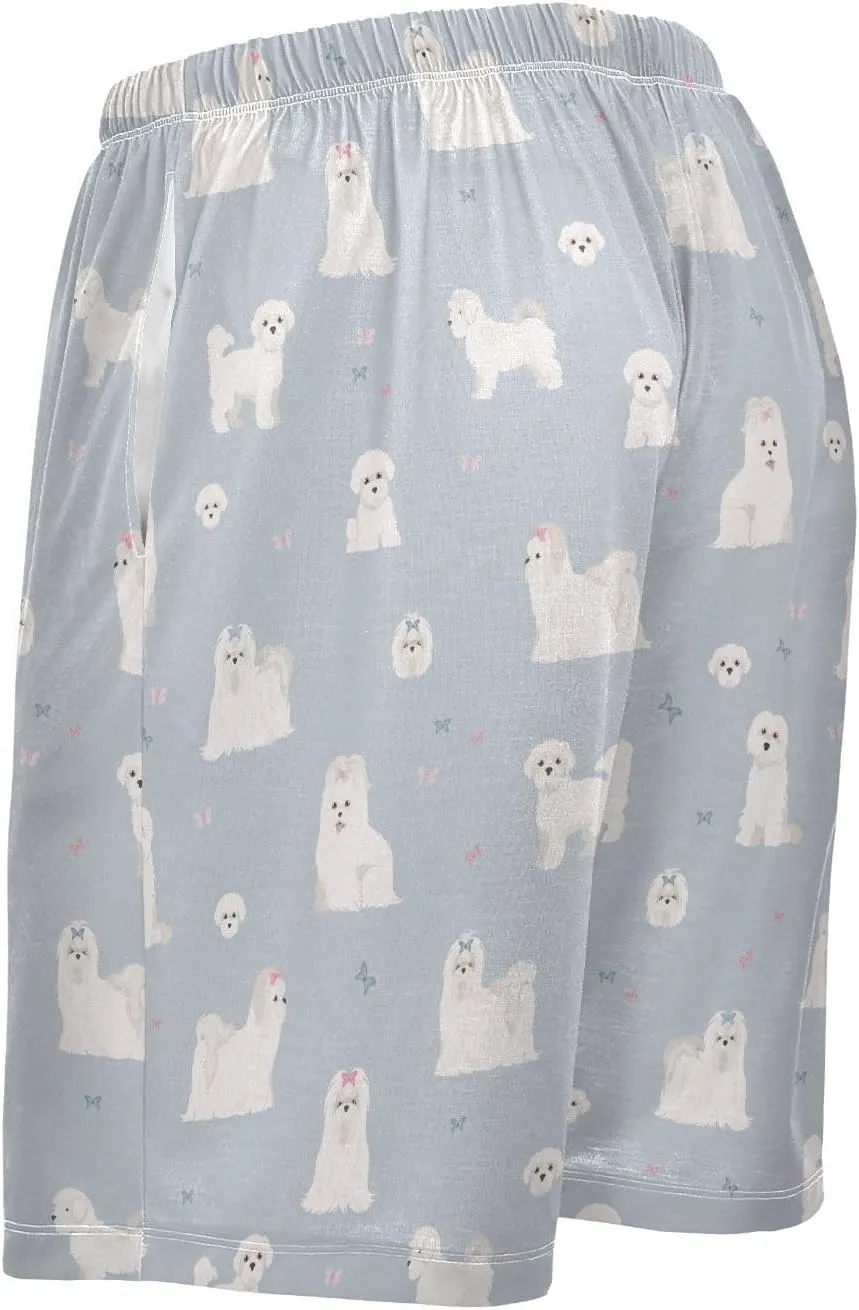 vvfelixl Men's Pajama Shorts Australian Shepherd Dog Sleep Shorts for Men Pajama Bottom Pants S